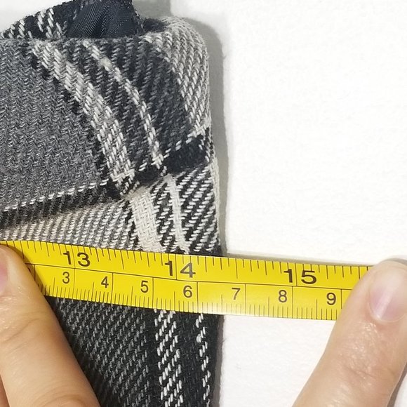 Dynamite Gray Black Plaid Strapless Mini Dress Pocket Wool Blend Zipper Back Y2K - Picture 9 of 9